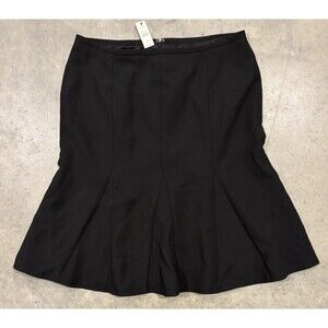 NWT Talbots Black Fit & Flare Lined Midi Skirt Womens Size 12